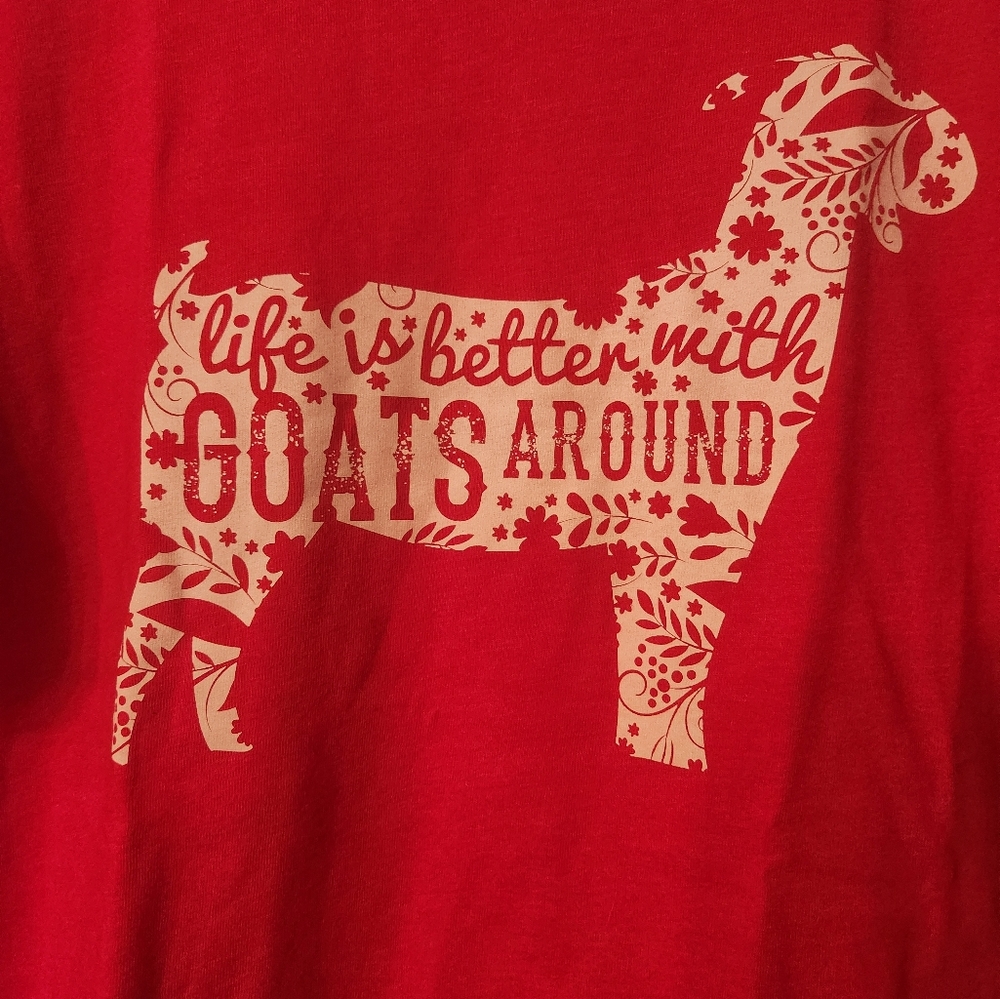 Life is better with goats around, kids T-shirts, by Ruby's Rubbish